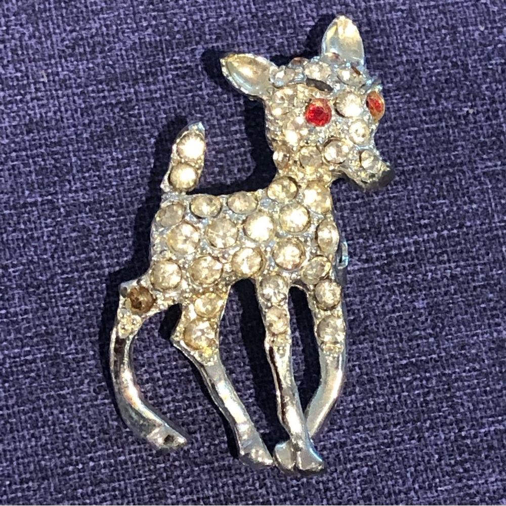 Bejeweled Deer Brooch
